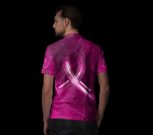 Breast Cancer Awareness Polo Shirt (with graffiti)