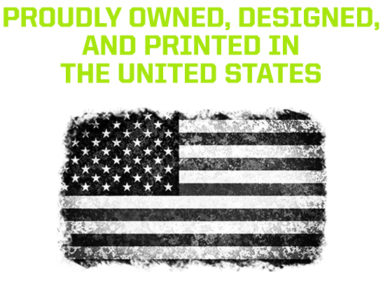 Proudly owned, designed, and printed in the United States